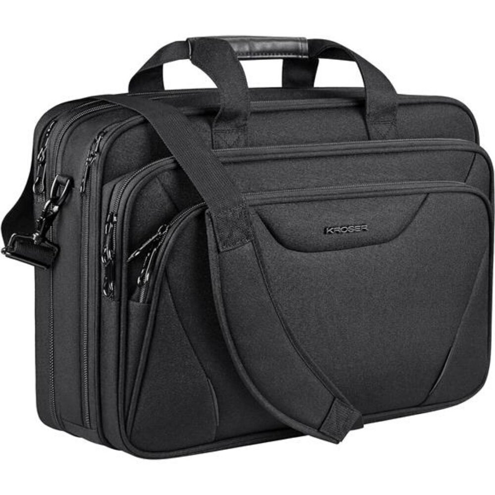 Premium Canvas Laptop Briefcase 17.3 Inch Water-Resistant